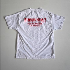 Nasty Neckface LA Video Games “Finish Him” Graphic T-Shirt / L / White Cotton