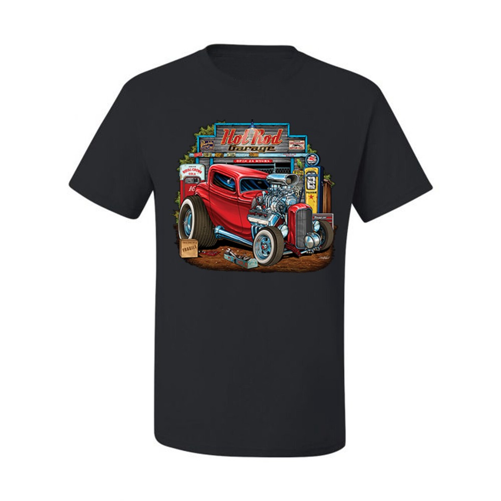 Vintage Hot Rod Old Garage Cars and Trucks Men Graphic Tshirt