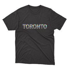 TORONTO Black T-Shirt | Silver Holographic / Hologram Text