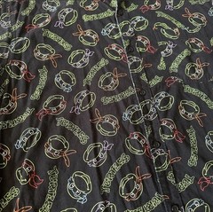 Men’s Teenage Mutant Ninja Turtles Black Button Up Printed Shirt. Size XL