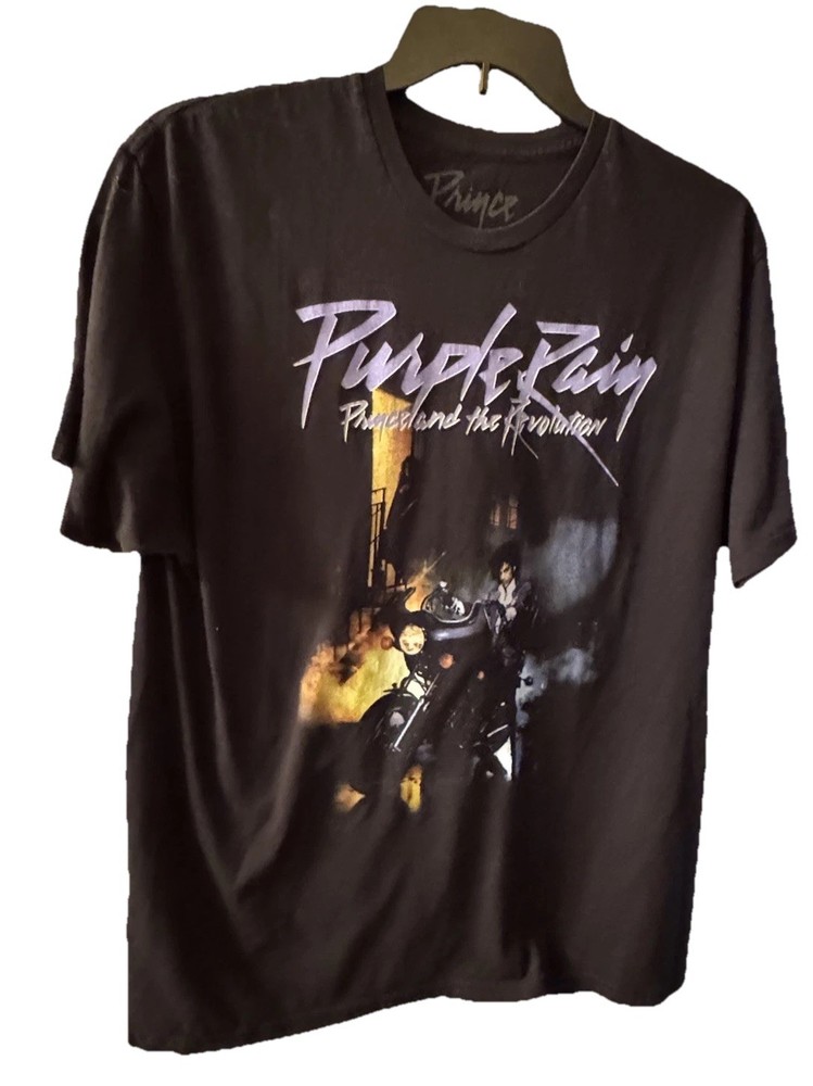 Prince Purple Rain Black XL T-shirt Movie Album Guitar Singer Pop 80’s R&B