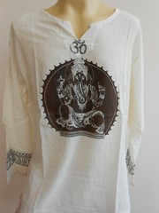 Ganesh Ganesha OM Men’s T Shirt Hindu India Pale White L XL 2XL Grd