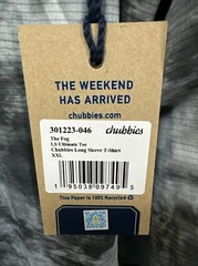 NWT Chubbies Men’s The Fog Long Sleeve Shirt Ultimate Tee Size XXL