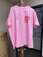 Kekvjia Jesus Loves You Pink Cotton Graphic XXL Short Sleeve T-Shirt