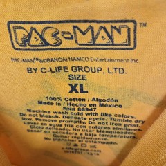 Pac-Man Graphic T Shirt XL Yellow Bandai Namco C-Life Group 100% Cotton