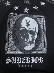 Bordo Cromato 24 t-shirt features a bold skull graphic tee | medium
