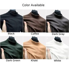Trendy Half Turtleneck Sweater For Men Casual Mock Neck Design For Everyday Use