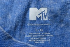 MTV Unisex Adult’s Cowboy Short Sleeve Graphic T-Shirt EH6 Blue Large NWT