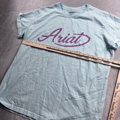 Ariat Rebar Mens XXL Light Blue Purple Graphic Logo Premium Quality T-Shirt