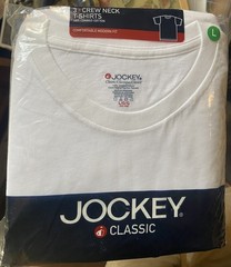 SEALED © 2004 JOCKEY CLASSIC Adult Size L 100% Combed Cotton T-SHIRTS