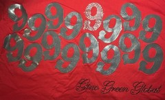 Vintage Y2K 999 Gino Green Global T Shirt Embellished Rhinestone Beaded Mens L