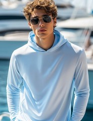 BAW Sea Foam Adult Xtreme-Tek Long Sleeve Hood Shirt