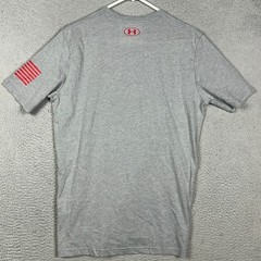 NEW Under Armour Freedom T-Shirt Mens Medium Grey American Flag Patriotic Tee
