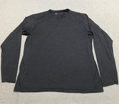 REI Co-op Mens Large Shirt Gray Long Sleeve Crew Neck Base Layer Polyester