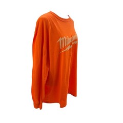 Milwaukee Tool Long Sleeve Graphic T-Shirt Orange Skull Mens XL Port & Company