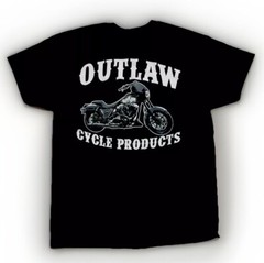 OUTLAW CYCLE PRODUCTS FXR LOGO BLACK SHORT SLEEVE T-SHIRT BIKER MOTORCYCLE