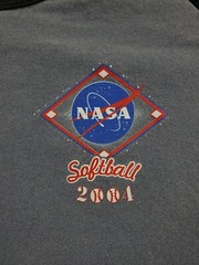Vintage NASA Softball T Shirt 2XL Mens Gray Anvil Softball 2004 Raglan Sleeve
