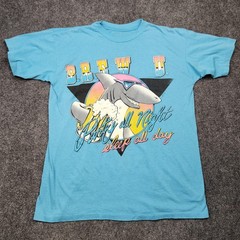 Vintage Brew U Shirt Mens XL Shark Party All Night 80s 90s Graphic Tee