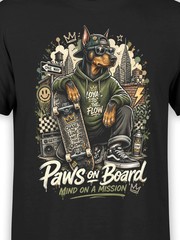Paws on Board Doberman T-Shirt | Unisex