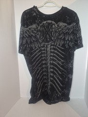 Xtreme Couture Graphic T-Shirt Black Skull Wings Size Large