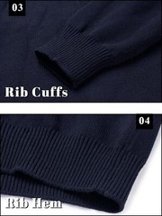 Mens Long Sleeve Sweater 1/4 Zip Winter Warm Casual Fleece Pullover Striped Polo