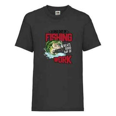 Fishing Beats Bad Day At Work Humour Novelty T Shirt Various Colours And Sizes