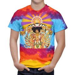 Jimi Hendrix Axis Bold As Love Tie-Dye T-Shirt Liquid Blue