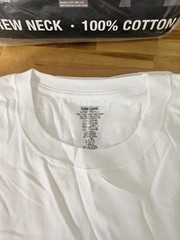 *5 PACK* XXL / 2XL – WHITE – Kirkland Signature Men’s Crew Neck Cotton Shirts