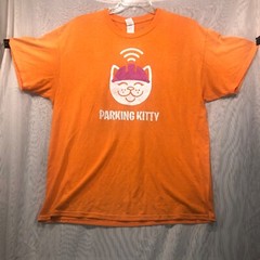 Parking Kitty T Shirt Mens XL Cat WiFi Funny Happy Rainbow Y2K S408