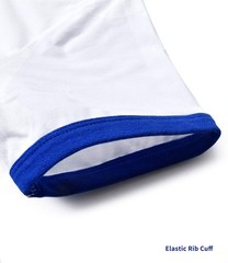Men’s Ringer Tee Crewneck Athletic T Shirts,White/Royal Blue,L