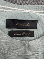 Porter & Ash Men’s Small Mint Green Knit Ribbed Trim Viscose Crew Neck Shirt