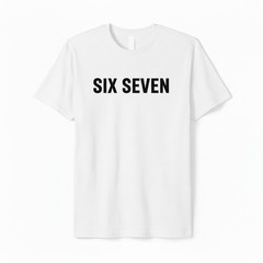 Six Seven Men’s Graphic Print Cotton Crew Neck T-Shirt White or Black