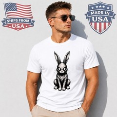 Creepy Rabbit Graphic T-Shirt Gothic Horror Scary Comic