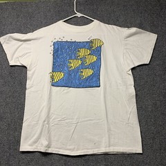 Vintage Aquatic T-shirt Adult Size Extra Large White Short Sleeve Men’s 80s