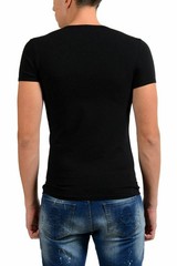 Versace Collection Men’s Black Stretch V-Neck Short Sleeve T-Shirt XS S M L XL