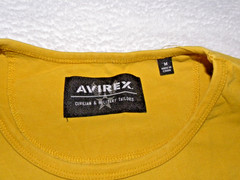 Avirex USA Embroidered Tee Yellow Military Tailor Style Flag Patch Size M