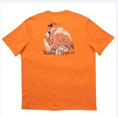 IZOD Saltwater T-Shirt Flamingo Beer Short Sleeve Orange LT Cotton Blend Men’s