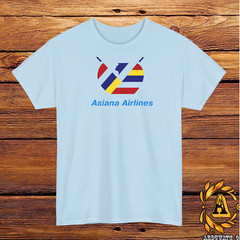 Asiana Airlines Logo T-Shirt Black/Grey/White/Navy/Red/Light Blue S-5XL