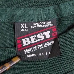 90s Vintage FRUIT OF THE LOOM T-Shirt XL Personal Power Green USA Made Single St
