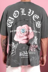 Darc Sport x Von Dutch NFGU Premium Oversized Tee Wolf Gray Pink Rose Medium