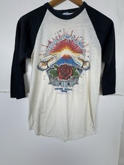 Vintage 80s Journey 1982 Concert Tour T-Shirt Rose Bowl Blue Oyster Cult Raglan