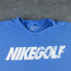 Nike Golf Shirt Mens XL Blue Short Sleeve Dri-FIT Logo Graphic Golf Tee