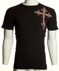 ARCHAIC by AFFLICTION Mens T-shirt Spine Wings Black Regular Fit S-2XL