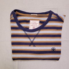 Fat Face Brand Shirt Men’s Size L Multi Stripped Cotton Long Sleeve Crewneck Tee