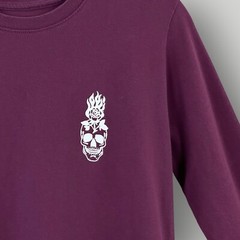 Vans Mens XS Purple Skull Rose Graphic Shirt Long Sleeve Double Sided Cotton
