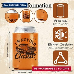 Gifts for Dad Men Husband Grandpa, I’m Not Old I’m Classic Leather Can Cooler Sl