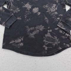 Hollister Shirt Medium Black Gray Dye Waffle Knit Thermal Must Have Collection