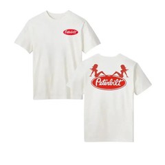 Peterbilt Pin-Up T-Shirt, Classic Logo with Silhouette Graphic, Stylish Trucker