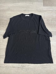 Helmut Lang Shirt Mens Small Black Embroidered Logo Graphic Tee T-Shirt Designer
