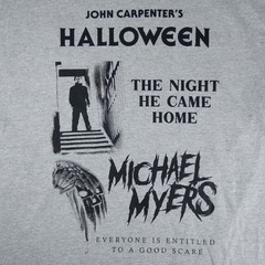 John Carpenter’s Halloween Michael Myers He Came Home Men’s L T-Shirt Gray Short